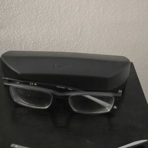 Nike 7287 034 Eyeglasses Men's Matte Dark Grey Full Rim Rectangle Shape Parts